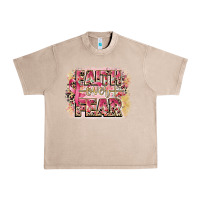 French Oak faith over fear breast cancer 12 inches 300 dpi Urban Heavy Tee - CowGirlArtShop