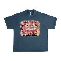 Midnight Navy faith over fear breast cancer 12 inches 300 dpi Urban Heavy Tee - CowGirlArtShop