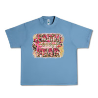 Pebble Blue faith over fear breast cancer 12 inches 300 dpi Urban Heavy Tee - CowGirlArtShop