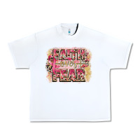 White faith over fear breast cancer 12 inches 300 dpi Urban Heavy Tee - CowGirlArtShop