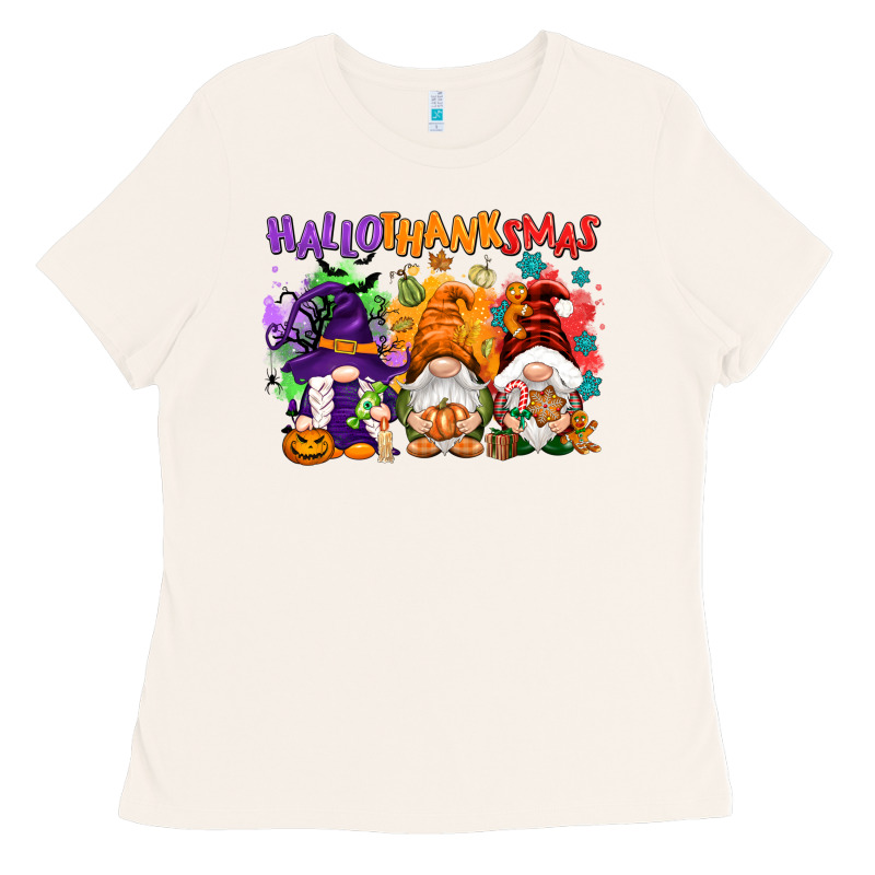 Hallothanksmas Gnomes Ladies Tee by NancyCooperArtShop | Teevron