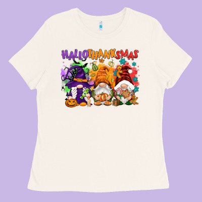 Hallothanksmas Gnomes Ladies Tee Designed By Nancycooperartshop