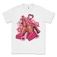 White Cancer high heels Cancer Awareness Classic Tee - HowdyJamesFarm