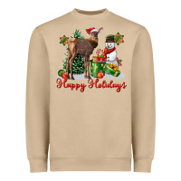 Mushroom happy holidays baby deer Heavyweight Sweatshirt - LillyAllenDesigns