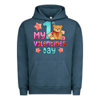 Pigment Midnight Navy my first valentines day Urban Hoodie - AdoDesignShop