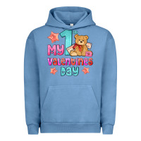 Pigment Pebble Blue my first valentines day Urban Hoodie - AdoDesignShop
