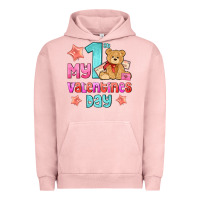 Pigment Salmon my first valentines day Urban Hoodie - AdoDesignShop