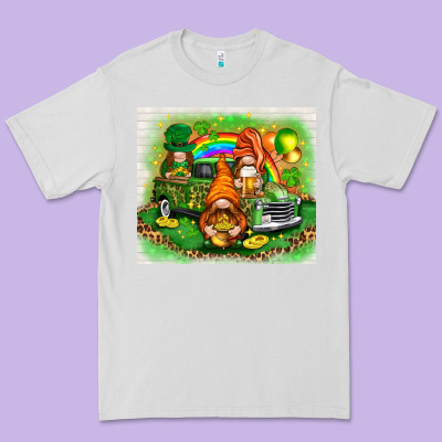 St Patricks Day Gnomies With Truck Premium Tee Designed By Nancycooperartshop