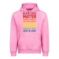 Fuchsia Pink Black Lives Matter List Urban Hoodie - longCreatives