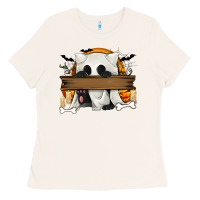 Bone Personalized Halloween Ghost Cat Ladies Tee - texasbilliewilder