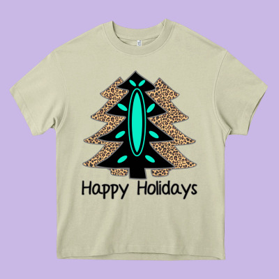 Happy Holidays Tree Heavy Core Tee Designed By Bettercallsaul