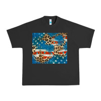 Pigment Black leopard glitter american flag Urban Heavy Tee - CowGirlArtShop