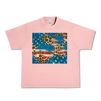 Salmon leopard glitter american flag Urban Heavy Tee - CowGirlArtShop