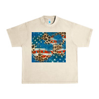 Sandshell leopard glitter american flag Urban Heavy Tee - CowGirlArtShop