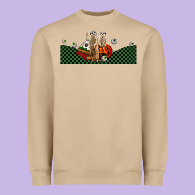 Halloween Meerkat Heavyweight Sweatshirt Designed By Lillyallendesigns