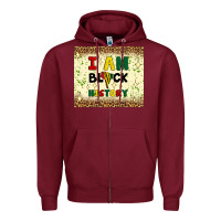 Burgundy i am black history Zipper Hoodie - Artiststas