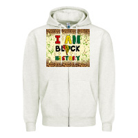 Oatmeal Heather i am black history Zipper Hoodie - Artiststas