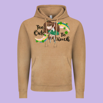 St. Patrick' Too Cute To Pinch Vintage Hoodie Designed By Cowgirlartshop