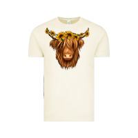 Vintage Arctic sunflower headband highland cow Vintage Tee - Jasminsmagicworld
