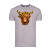 Vintage Zinc sunflower headband highland cow Vintage Tee - Jasminsmagicworld