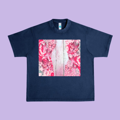 Custom Name  Breast Cancer Urban Heavy Tee Designed By Cowgirlartshop