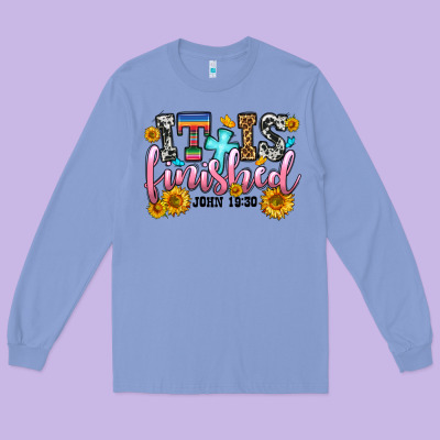 It Is Finished John 19 30 Long Sleeve Tee Designed By Oliviacreatesart