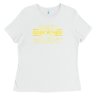 White Mens Godparent Godfather Gift Best Godfather in the Galaxy Ladies Tee - longCreatives
