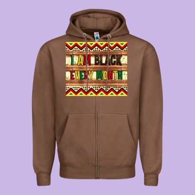 I Am Black Every Month Zipper Hoodie Designed By Artiststas