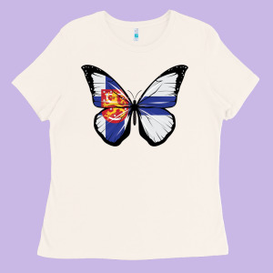Finland Coat Of  Arms Pride Butterfly Flag Ladies Tee Designed By Longcreatives