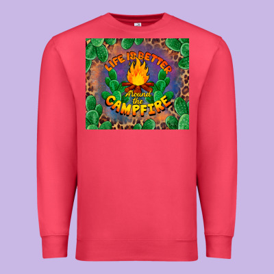 Life Is Better Around The Campfire Premium Sweatshirt Designed By Barkaloodesign