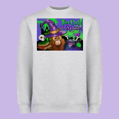 Too Cute To Spook Baby Orangutan Heavyweight Sweatshirt Designed By Lillyallendesigns