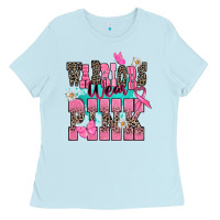 Baby Blue warriors wear pink Ladies Tee - NancyCooperArtShop