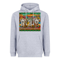 Heather Grey alpacas Heavyweight Hoodie - BarkalooDesign