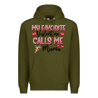 Army Green love message with cupid and hearts Premium Hoodie - CowhideDigitalArt