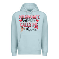 Blue Mist love message with cupid and hearts Premium Hoodie - CowhideDigitalArt