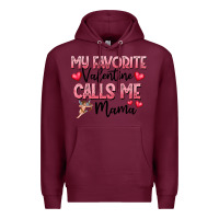 Burgundy love message with cupid and hearts Premium Hoodie - CowhideDigitalArt