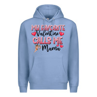 Colony Blue love message with cupid and hearts Premium Hoodie - CowhideDigitalArt