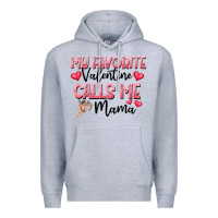 Heather Grey love message with cupid and hearts Premium Hoodie - CowhideDigitalArt