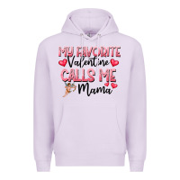 Lilac love message with cupid and hearts Premium Hoodie - CowhideDigitalArt