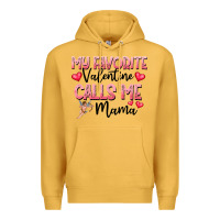Mustard love message with cupid and hearts Premium Hoodie - CowhideDigitalArt
