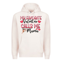 Pale Pink love message with cupid and hearts Premium Hoodie - CowhideDigitalArt
