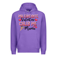 Purple love message with cupid and hearts Premium Hoodie - CowhideDigitalArt