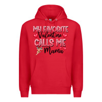 Red love message with cupid and hearts Premium Hoodie - CowhideDigitalArt