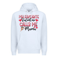 White love message with cupid and hearts Premium Hoodie - CowhideDigitalArt