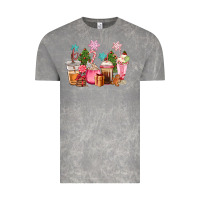 Cloud Rock pink christmas coffe cups Vintage Tee - CowGirlArtShop