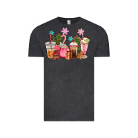 Vintage Black pink christmas coffe cups Vintage Tee - CowGirlArtShop