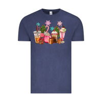 Vintage Denim pink christmas coffe cups Vintage Tee - CowGirlArtShop