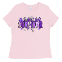I Am A Survivor Purple Ribbon Ladies Tee | Teevron