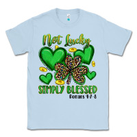 Dusty Blue not lucky simply blessed Classic Tee - Artiststas