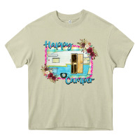 Mossy Happy Camper With Flowers Heavy Core Tee - Bettercallsaul